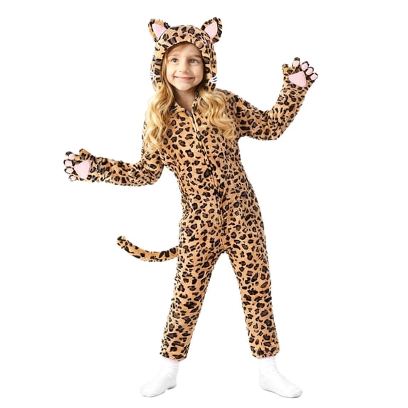 Alaiyaky Onesie Costume Cheetah Onesie Pajamas Leopard Cosplay Animal Pajamas Halloween Cosplay Sleepwear