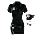 thumbnail image 1 of Alaiyaky Police Costume Women Police Officer Uniform with Dress Belt Cap Halloween Dress Up Party Christmas Party, 1 of 4