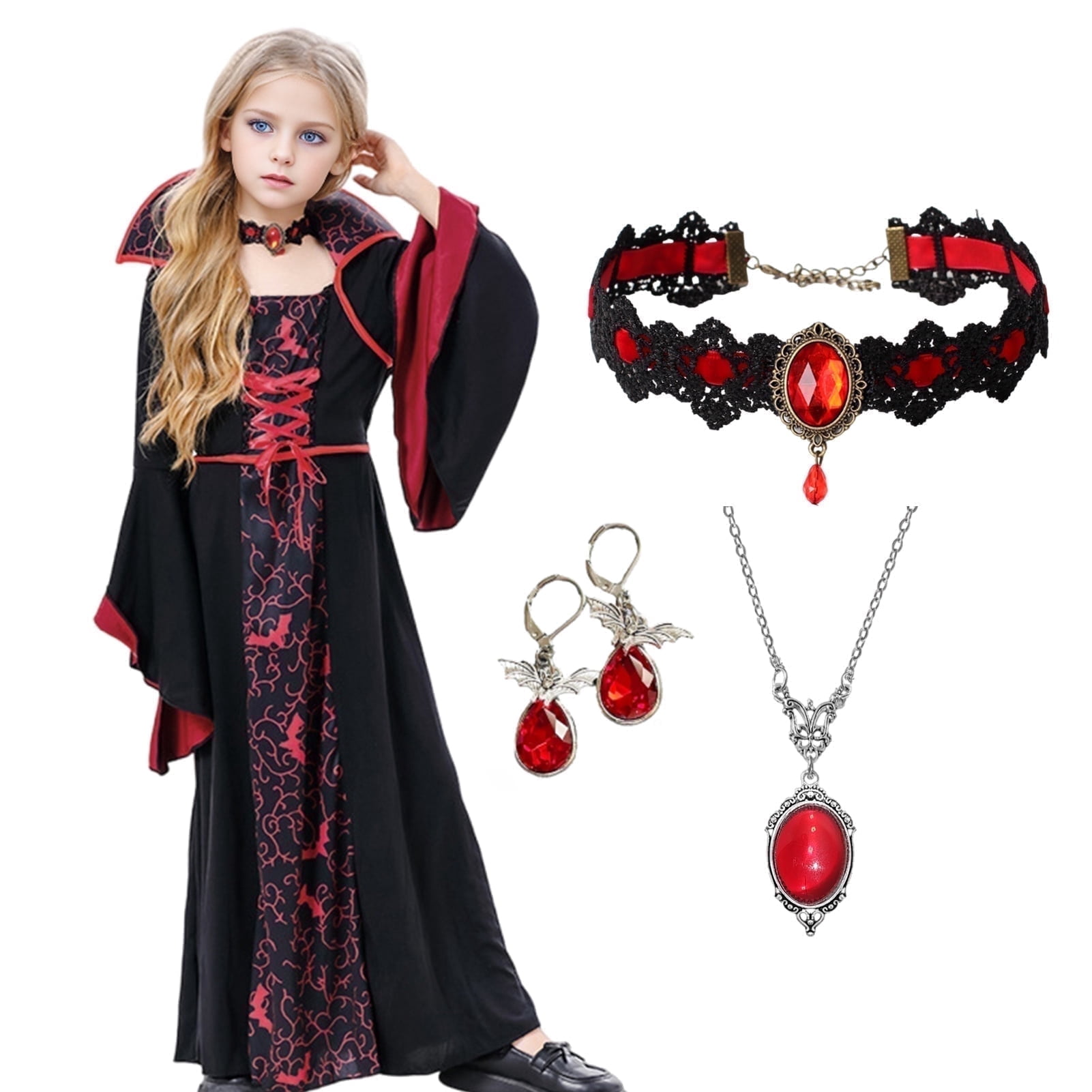 Alaiyaky Vampire Costume Kids, Halloween Costumes for Girls, Vampire ...