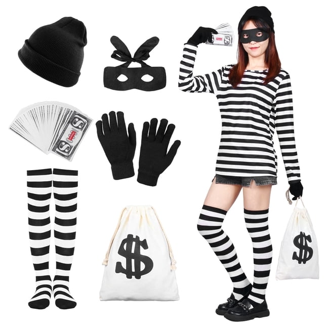 Swag Labels Alaiyaky Robber Costume Set Burglar Costume Thief Costume with Hat ...