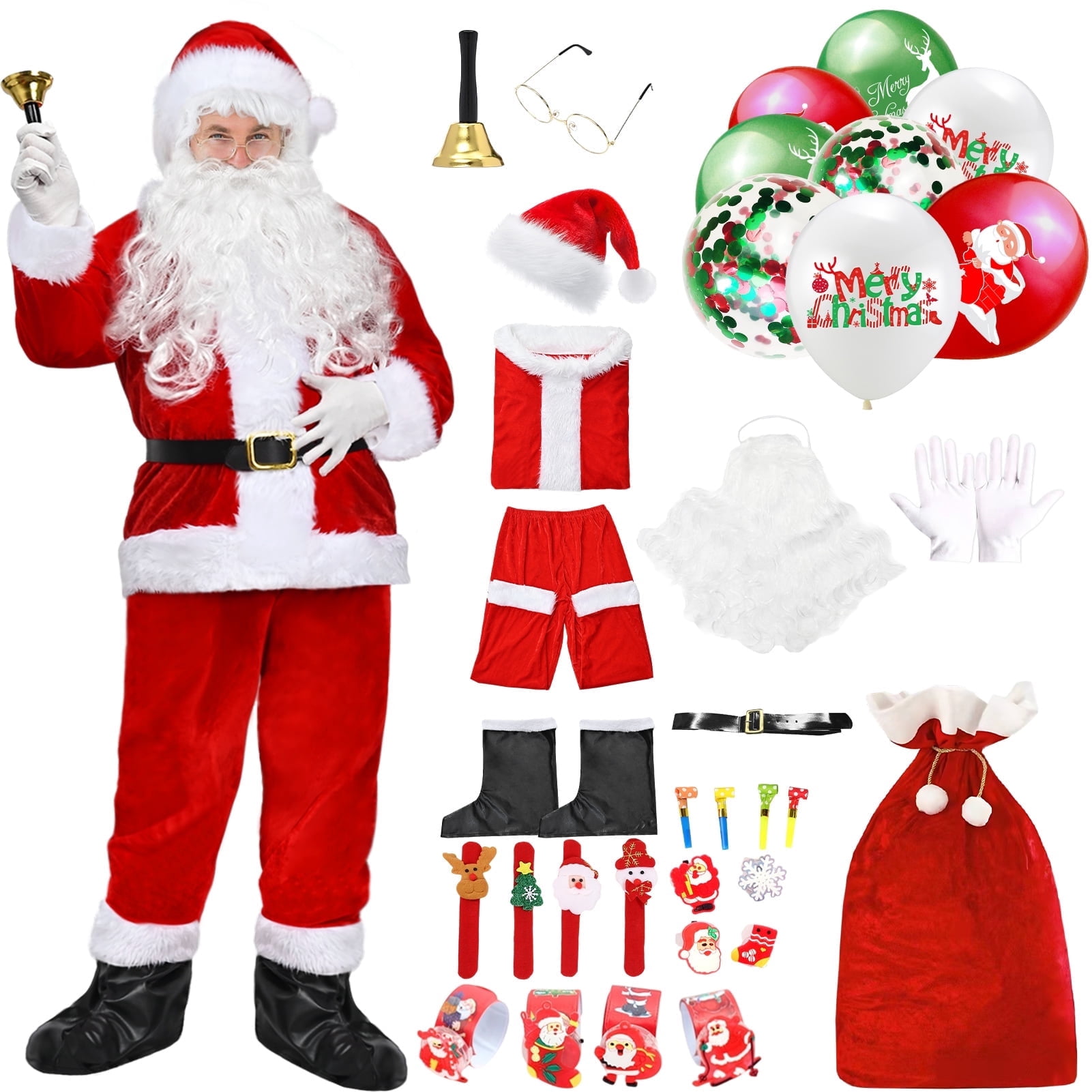 Alaiyaky Santa Claus Costume for Adult, Christmas Santa Costume Men — free download