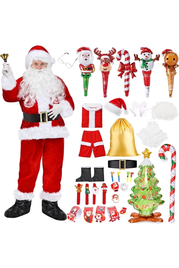 Santa Costume Santa Claus Costume Xmas Claus Suit Christmas Outfit for Men