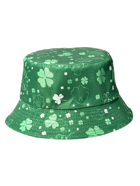St. Patrick's Day Bucket Hat Unisex Irish Sun Hat Foldable Shamrock Bucket Cap for St. Patty's Day Party, Parades, Travel, Outdoor