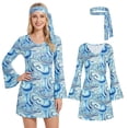 thumbnail image 1 of Alaiyaky Womens 1970's Disco Fancy Dress Costume, 70s Outfits for Women, 70s Retro Hippie Dress with Headband for Hen Party, Music Festival & Theme Party, 1 of 7