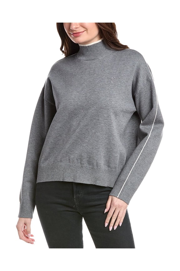 Alala womens Framed Mock Neck Sweater, s, Grey