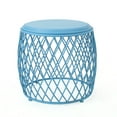 thumbnail image 1 of Alameda Outdoor 19 Inch Diameter Lattice Iron Side Table, Matte Blue, 1 of 5