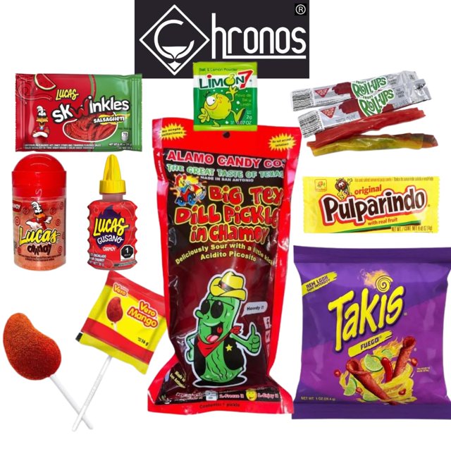 Alamo Chamoy pickle Kit by 11 piece Kit includes Alamo Candy Big Tex