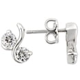 thumbnail image 1 of Alamode 0W176 Women Rhodium 925 Sterling Silver Earrings with AAA Grade CZ in Clear, 1 of 1