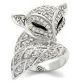 thumbnail image 1 of Alamode 0W185-8 Rhodium Brass Ring with AAA Grade CZ, Clear - Size 8, 1 of 1
