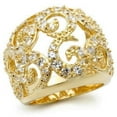 thumbnail image 1 of Alamode 0W274-6 Gold Brass Ring with AAA Grade CZ, Clear - Size 6, 1 of 1