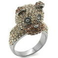 thumbnail image 1 of Alamode 0W279-10 Ruthenium Brass Ring with Top Grade Crystal, Multi Color - Size 10, 1 of 1