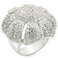 thumbnail image 1 of Alamode 0W349-5 Rhodium Brass Ring with AAA Grade CZ, Clear - Size 5, 1 of 1
