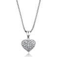 thumbnail image 1 of Alamode  18 in. Rhodium Brass Chain Pendant with AAA Grade CZ, Clear, 1 of 1