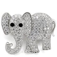 thumbnail image 1 of Alamode 1W125 Imitation Rhodium Brass Brooches with AAA Grade CZ, Black Diamond, 1 of 1
