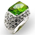 thumbnail image 1 of Alamode 32707-5 Rhodium Brass Ring with Synthetic Spinel, Peridot - Size 5, 1 of 1