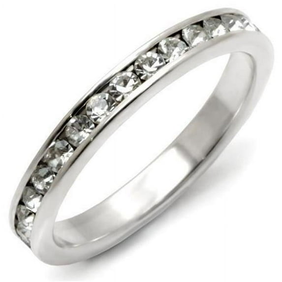 Alamode 35128-6 Women High-Polished 925 Sterling Silver Ring with Top Grade Crystal in Clear - Size 6