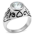 thumbnail image 1 of Alamode 3W057-8 Women Rhodium Brass Ring with AAA Grade CZ in Clear - Size 8, 1 of 1