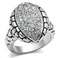 thumbnail image 1 of Alamode 3W058-5 Rhodium Brass Ring with Top Grade Crystal, Clear - Size 5, 1 of 1