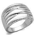 thumbnail image 1 of Alamode 3W1066-8 Women Rhodium Brass Ring with AAA Grade CZ in Clear - Size 8, 1 of 1