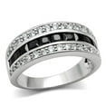 thumbnail image 1 of Alamode 3W117-9 Women Rhodium Brass Ring with AAA Grade CZ in Jet - Size 9, 1 of 1