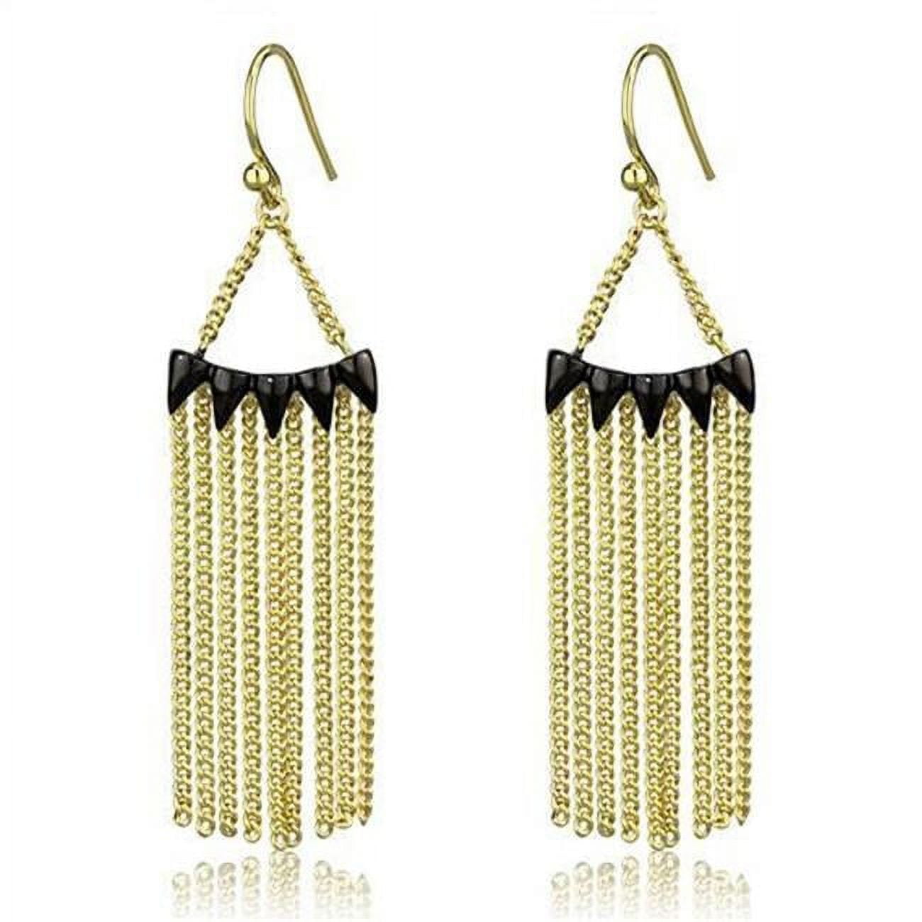 Alamode 3W1206 Women Gold & Ruthenium Brass Earrings with Top Grade Crystal in Clear