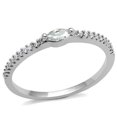 thumbnail image 1 of Alamode 3W1225-5 Women Rhodium Brass Ring with AAA Grade CZ in Clear - Size 5, 1 of 1