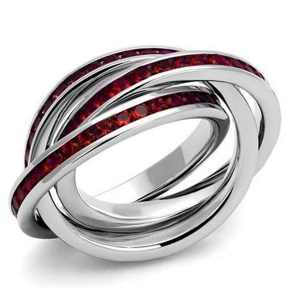 Alamode 3W1333-6 Women Rhodium Brass Ring with Synthetic in Siam - Size 6