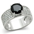 thumbnail image 1 of Alamode 3W145-8 Women Rhodium Brass Ring with AAA Grade CZ in Jet - Size 8, 1 of 1