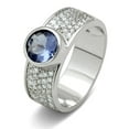 thumbnail image 1 of Alamode 3W146-7 Women Rhodium Brass Ring with Synthetic in Light Sapphire - Size 7, 1 of 1