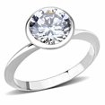 thumbnail image 1 of Alamode 3W1487-8 Women Rhodium Brass Ring with AAA Grade CZ in Clear - Size 8, 1 of 1