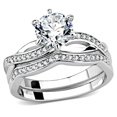 thumbnail image 1 of Alamode 3W1505-5 Women Rhodium Brass Ring with AAA Grade CZ in Clear - Size 5, 1 of 1