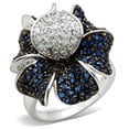 thumbnail image 1 of Alamode 3W153-6 Women Rhodium & Ruthenium Brass Ring with AAA Grade CZ in Montana - Size 6, 1 of 1