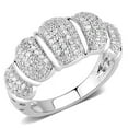 thumbnail image 1 of Alamode 3W1540-9 Women Rhodium Brass Ring with AAA Grade CZ in Clear - Size 9, 1 of 1