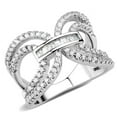 thumbnail image 1 of Alamode 3W1541-5 Women Rhodium Brass Ring with AAA Grade CZ in Clear - Size 5, 1 of 1
