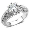 thumbnail image 1 of Alamode 3W1576-10 Women Rhodium Brass Ring with AAA Grade CZ in Clear - Size 10, 1 of 1