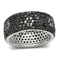 thumbnail image 1 of Alamode 3W158-6 Women Rhodium & Ruthenium Brass Ring with AAA Grade CZ in Jet - Size 6, 1 of 1