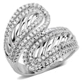 thumbnail image 1 of Alamode 3W1582-9 Women Rhodium Brass Ring with AAA Grade CZ in Clear - Size 9, 1 of 1