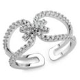 thumbnail image 1 of Alamode 3W1583-7 Women Rhodium Brass Ring with AAA Grade CZ in Clear - Size 7, 1 of 1