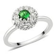 thumbnail image 1 of Alamode 3W1604-8 Rhodium Brass Ring with Synthetic Stone, Emerald - Size 8, 1 of 1