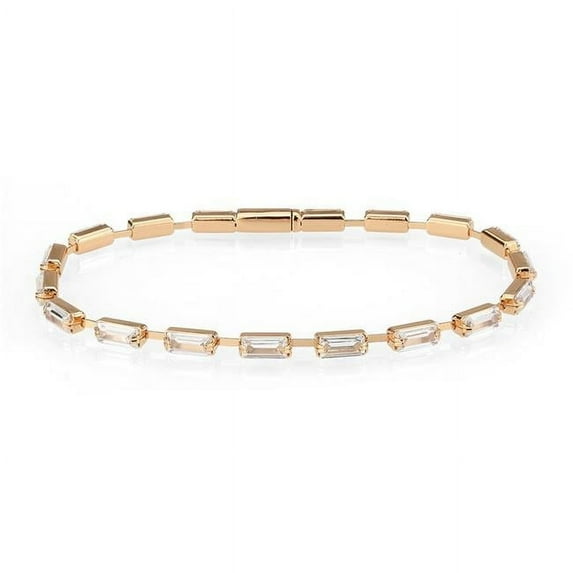 Alamode 3W1714-7 7 in. Rose Gold Brass Bracelet with AAA Grade CZ, Clear