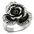 thumbnail image 1 of Alamode 3W198-8 Women Rhodium Brass Ring with Top Grade Crystal in Clear - Size 8, 1 of 1