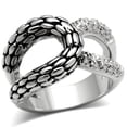 thumbnail image 1 of Alamode 3W202-9 Women Rhodium Brass Ring with AAA Grade CZ in Clear - Size 9, 1 of 1