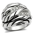thumbnail image 1 of Alamode 3W231-8 Women Rhodium Brass Ring with AAA Grade CZ in Clear - Size 8, 1 of 1