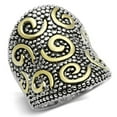 thumbnail image 1 of Alamode 3W243-6 Women Reverse Two-Tone Brass Ring with No Stone in No Stone - Size 6, 1 of 1