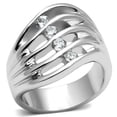 thumbnail image 1 of Alamode 3W265-8 Women Rhodium Brass Ring with AAA Grade CZ in Clear - Size 8, 1 of 1