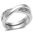 thumbnail image 1 of Alamode 3W287-9 Women Rhodium Brass Ring with AAA Grade CZ in Clear - Size 9, 1 of 1
