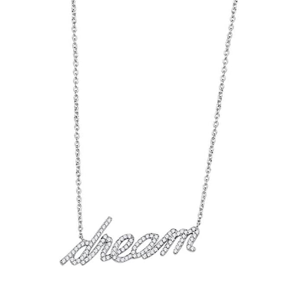 Alamode 3W455-18 Women Rhodium Brass Necklace with AAA Grade CZ in Clear - 18 in.