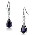 thumbnail image 1 of Alamode 3W648 Women Rhodium Brass Earrings with AAA Grade CZ in Amethyst, 1 of 1