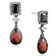 thumbnail image 1 of Alamode 3W704 Women Ruthenium Brass Earrings with AAA Grade CZ in Garnet, 1 of 1