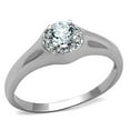thumbnail image 1 of Alamode 3W780-9 Women Rhodium Brass Ring with AAA Grade CZ in Clear - Size 9, 1 of 1